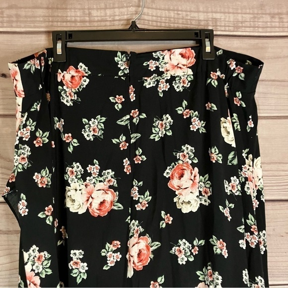 TORRID Floral Challis Wrap Maxi Skirt Black - Picture 8 of 12
